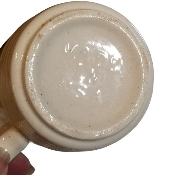 Vintage Speckled Made In USA Coffee Mug Cup Stackable Farmhouse Beige Lot of 8 - Picture 8 of 9